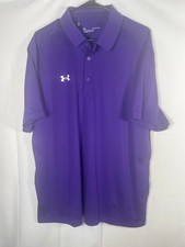 Under Armour Men's Team Tech Polo Shirt Purple Size XL Brand New