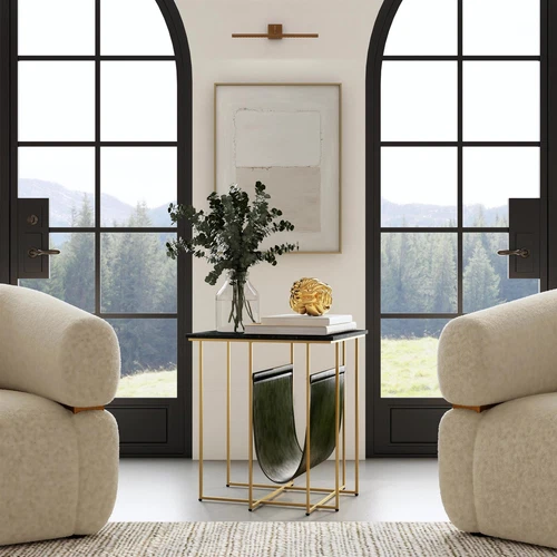 Butler Specialty Company Stephanik 20.25" W Marble Top Magazine Side Table-Green - Picture 2 of 8