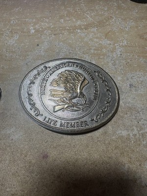 Old belt buckle, North American Hunting Club Life Member