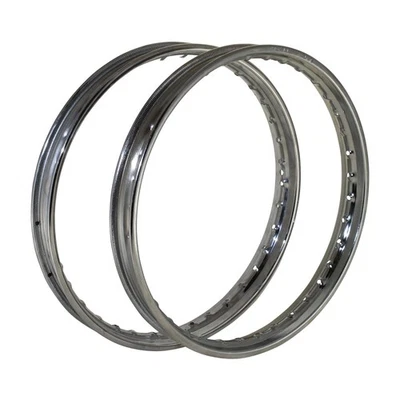 Kit Cerchi Cromati 1,4x17 Pollici per Honda Piaggio Puch Sachs Zündapp 36 Fori