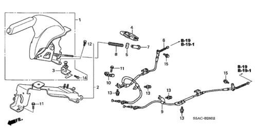 Palanca de freno de mano para Honda Civic 2004-2005 (N/P 47110-S5D-L01ZB)
