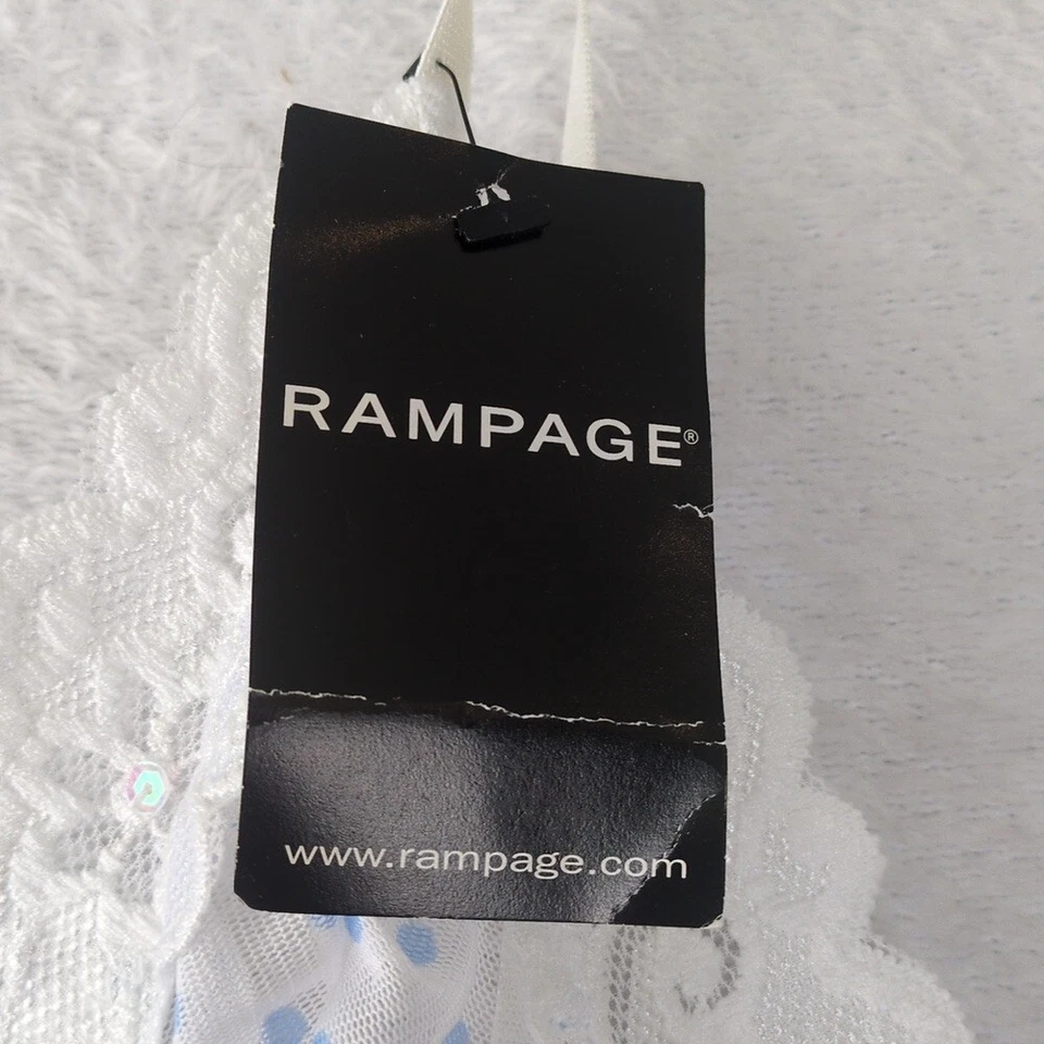 Bralette de encaje a lunares blanco Rampage Junior talla L Foto 3 de 4