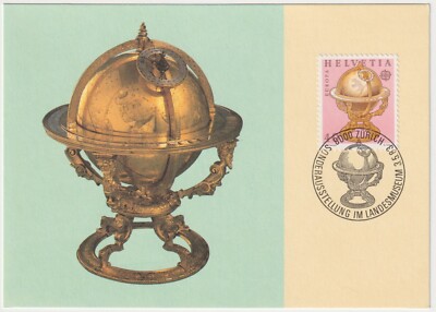 Jost Burgi's Celestial Globe - 1983 Switzerland Pre-Stamped Postcard -40 C Stamp