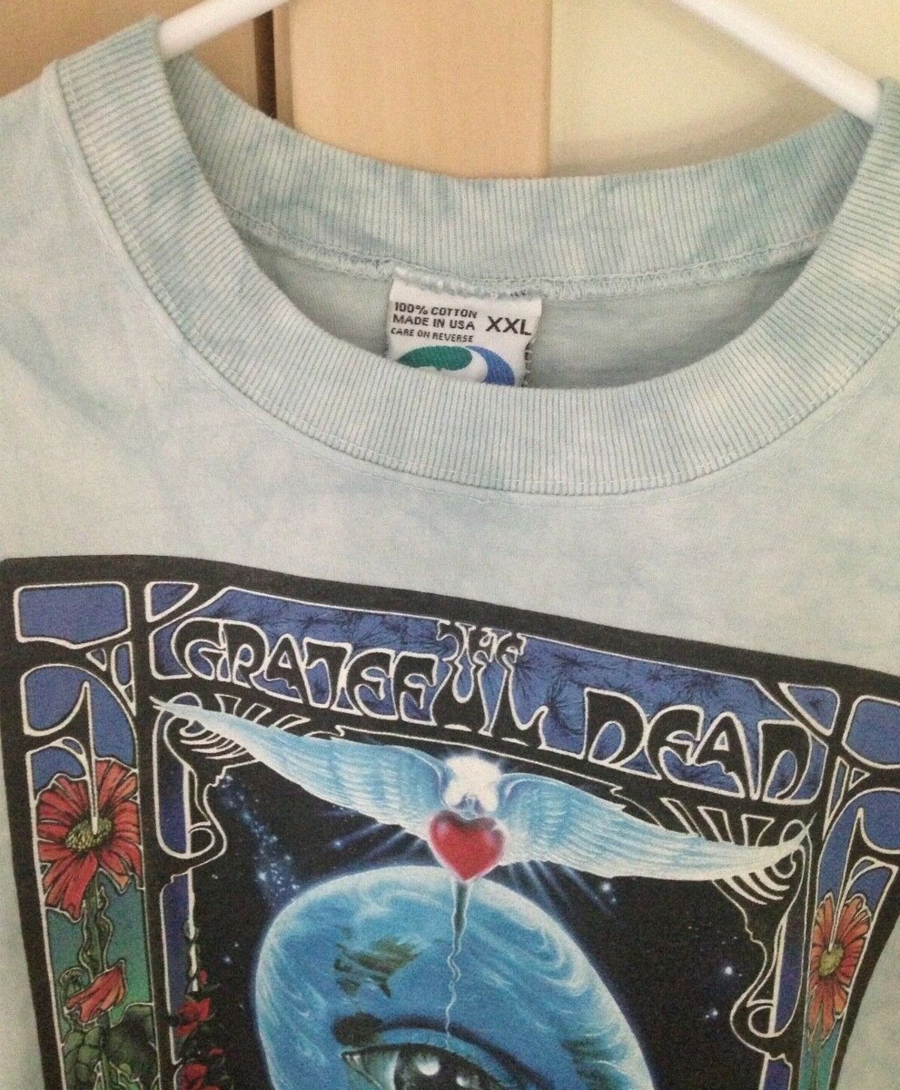 T-shirt Vintage Grateful Dead Eyes Of The World - Liquid Blue - Taille XL - Années 90