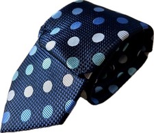Color Polka Dot Black Neck Tie With Hanky For Any Occasion