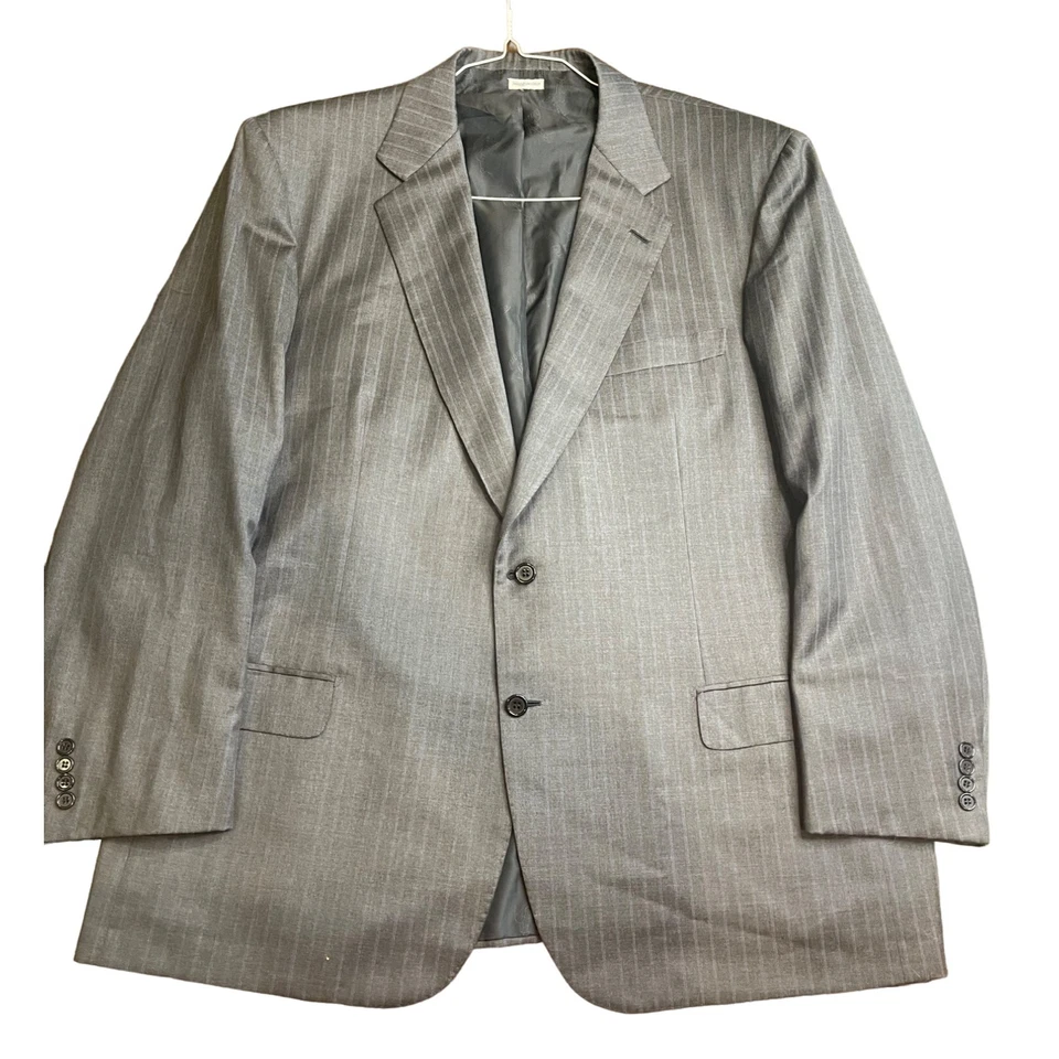 Chaqueta Brioni x Neiman Marcus Nomentano Gris Azul Rayas Hombres 50L EE. UU. 2B Frontal Foto 2 de 4