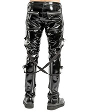 TRIPP SKINNY JEANS GOTHIC SUPREME CHAOS VINYL PUNK REBELL PANTS STRAP RJ6037M