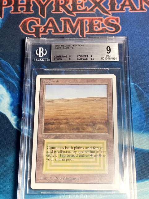 MTG UNLIMITED SAVANNAH (BGS 9 quad+) dual land mint magic (mislabeled