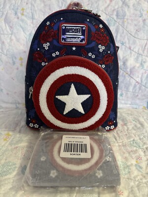 NWT Loungefly Captain America 80th Anniversary Shield Mini