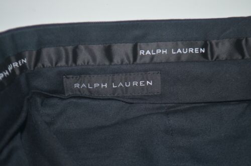 RALPH LAUREN BLACK LABEL 100% Wool Navy Pinstripe Flat Front Dress Pants 33 x 31 - Picture 3 of 3