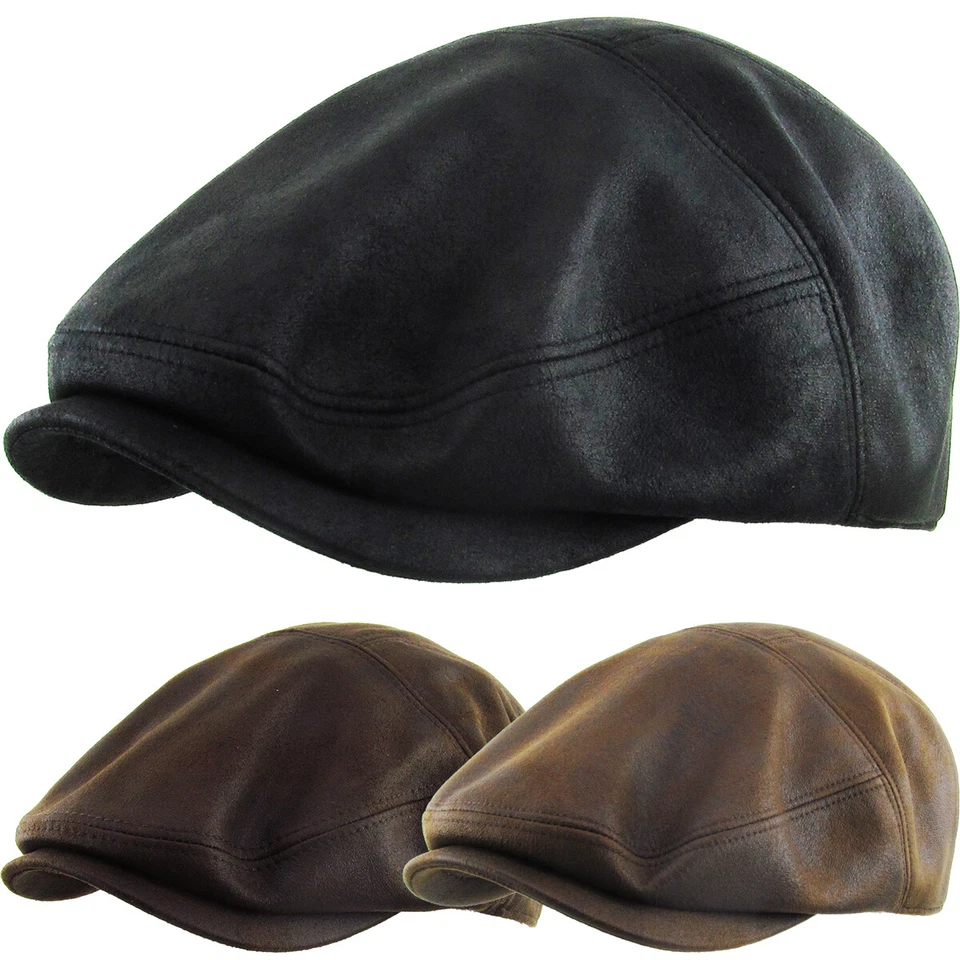 Gatsby Ivy Collection Classic Newsboy Cabbie Applejack Leather Hats Caps - Image 2 of 2