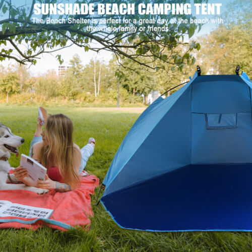 Pop Up Strandmuschel UV Schutz Sonnenschutz Sonnensegel Strandzelt Automatik - Bild 11 von 20