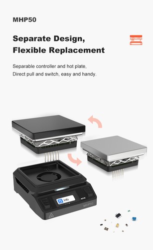 MINIWARE MHP50 Mini Hot Plate Preheater 50*50mm Intelligent 350℃ Heating Tool - Picture 11 of 22