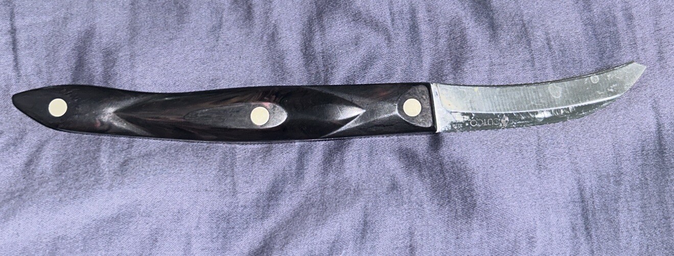 Cutco 3120 KC Birds Beak Paring Knife Brown Handle Made In USA Tip