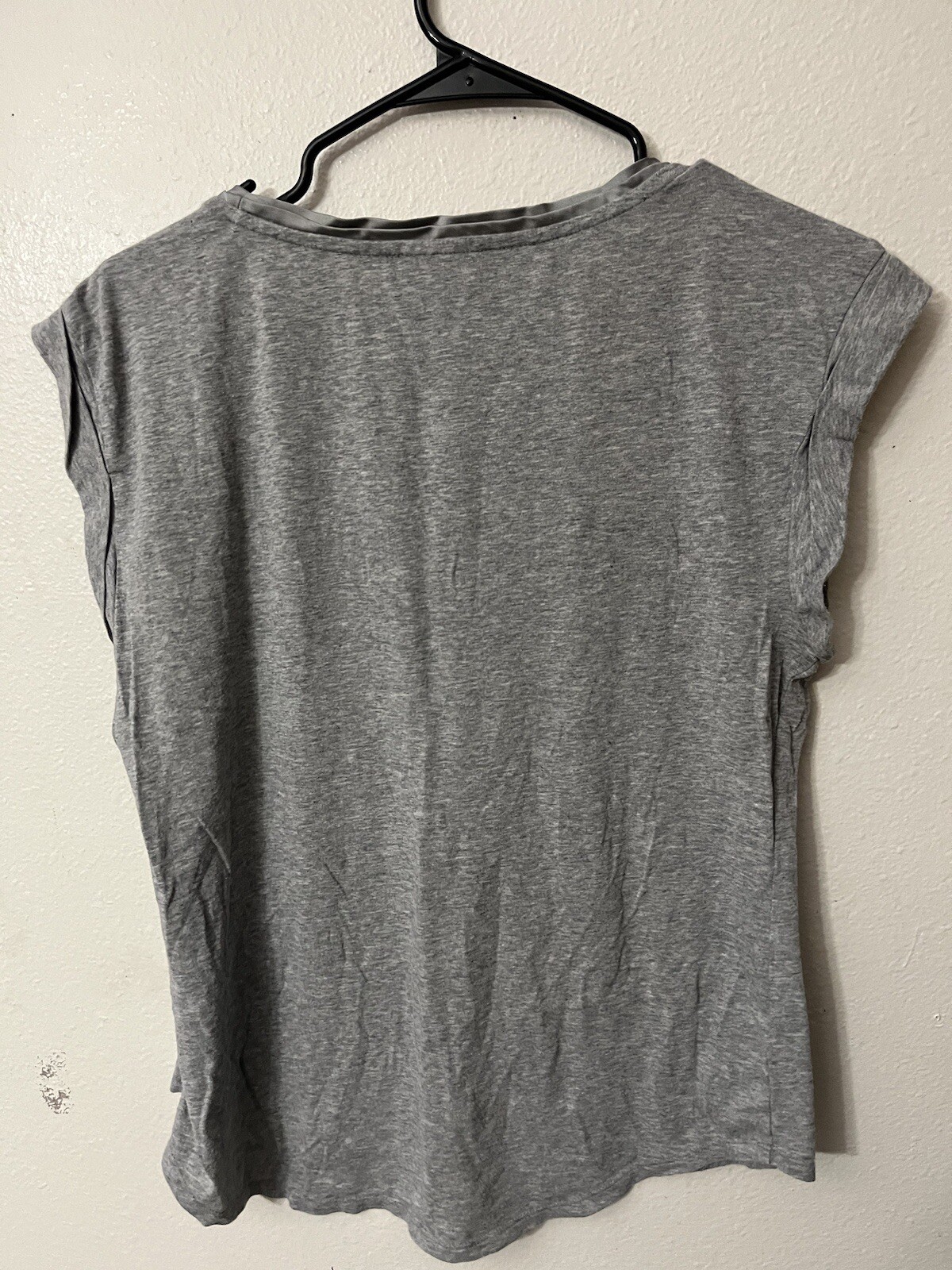 Whbm Medium  Gray Solid Sleeveless Ruched Sides B… - image 2