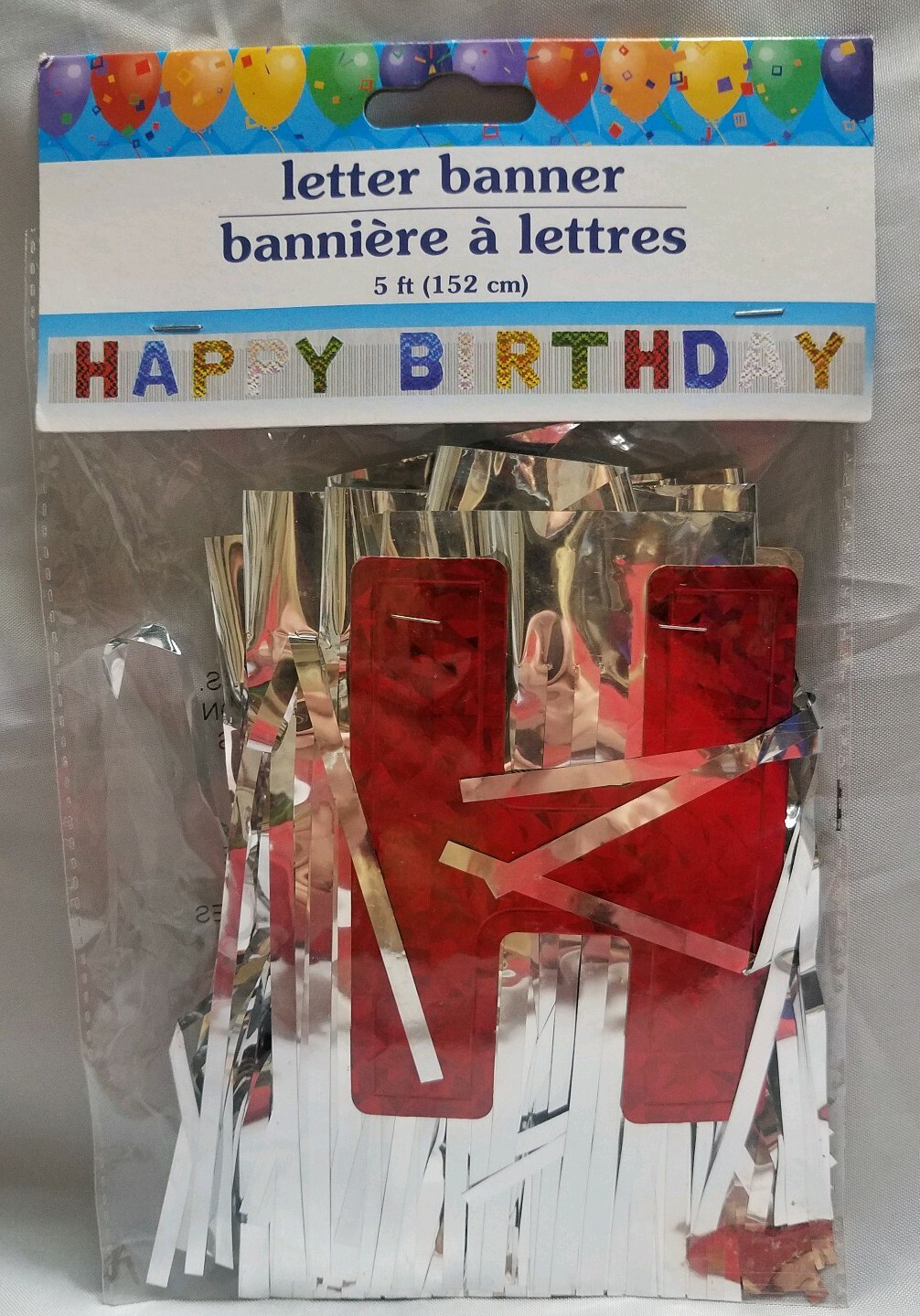 New 5 Foot Colorful Shine Fringe Happy Birthday Party Celebration Hanging Banner