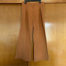 Ulla Johnson Kori Wide Leg High Rise Cotton Linen Blend Pleated Trousers Size 10