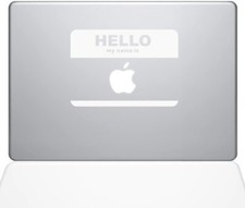 The Decal Guru Name Tag MacBook Decal Vinyl Sticker - 13" MacBook Pro - White