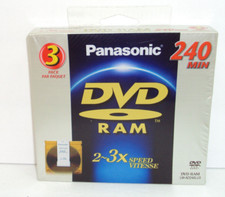 Panasonic 3 Pack Dvd-ram 240 Min 2-3x Speed Lm-ad240lu3 New Factory Sealed 9.4gb