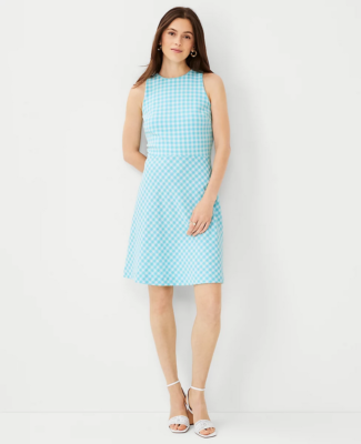 slim fit dress slacks Liv Gingham Fit and Flare Mini Dress main image 1