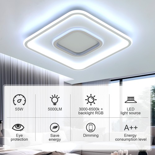 RGB LED Deckenleuchte Dimmbar Wohnzimmer Moderne Deckenlampe mit Fernbedienung - Bild 5 von 12