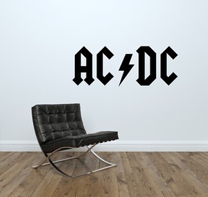 Acdc Logo Wall Decal Heavy Metal Rock Band Wall Art Vinyl Mural Sticker Ebay