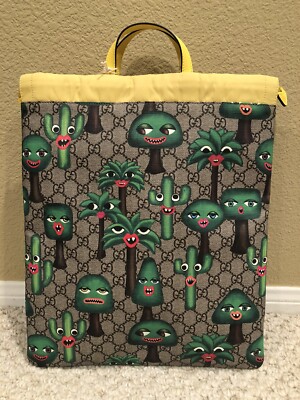 100% Authentic GUCCI GG Supreme Smiling Plants Web Shoulder Strip