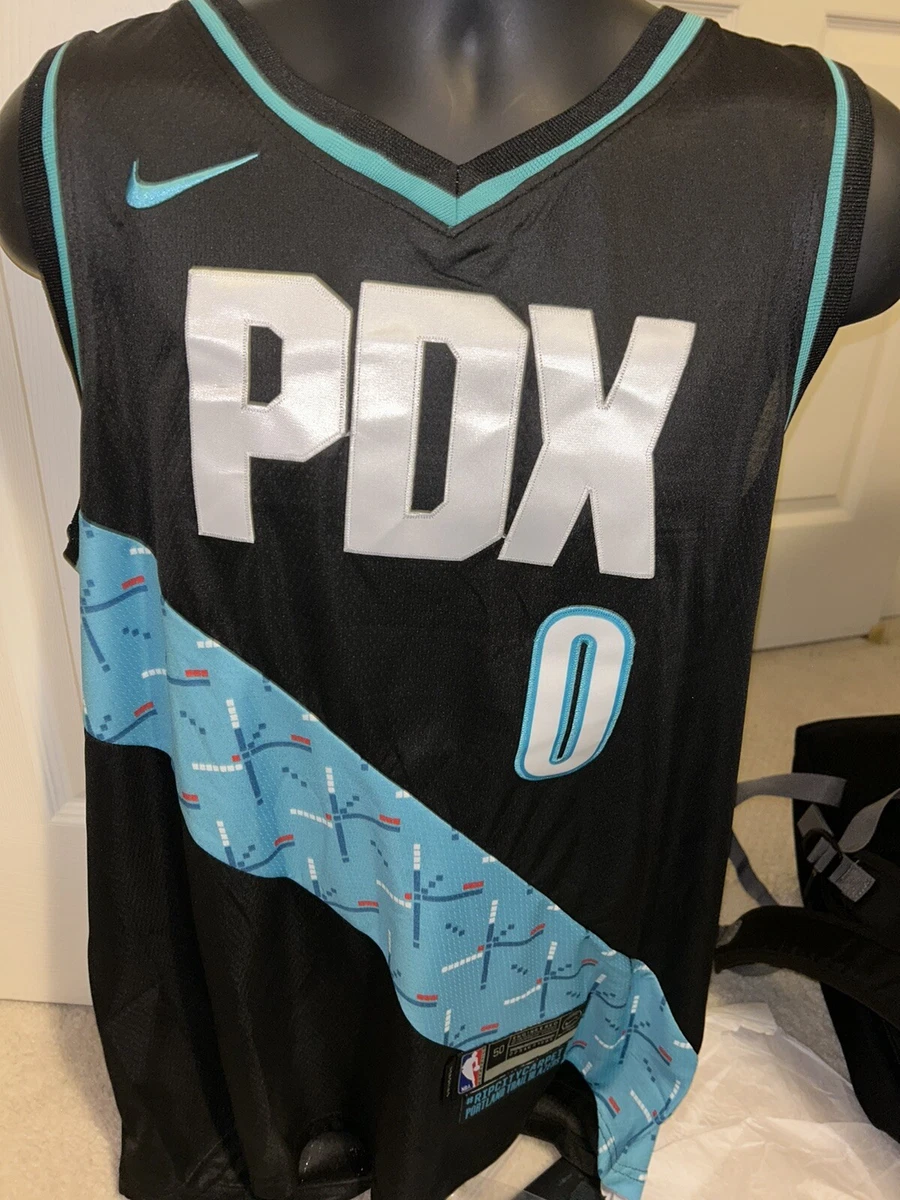 Damian Lillard City Edition PDX Carpet Vaporknit Jersey Size 50 L