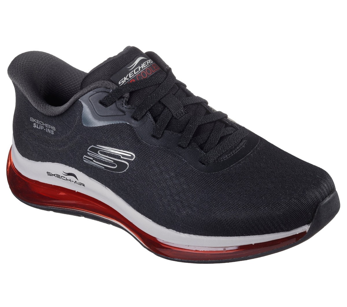 Skechers Shoes Mens Slip Ins Air Black Red Sport Memory foam Mesh Comfort  232860