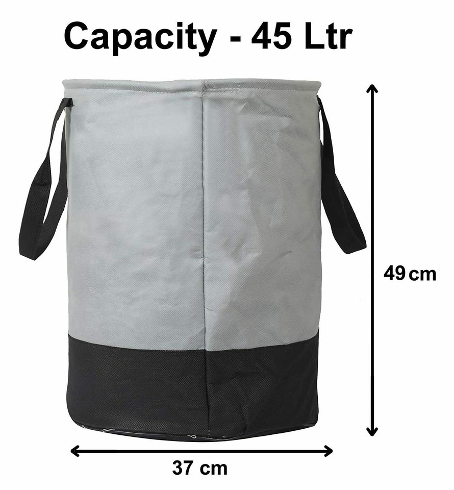 1x Cesto Portabiancheria in Bambù, Pieghevole, con Coperchio, 70 Litri