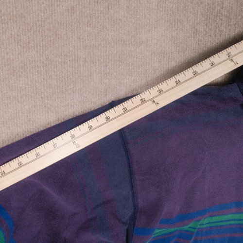 Camicia vintage anni 90 Guess Classics USA a righe manica lunga uomo grande viola/verde - Foto 14 di 22