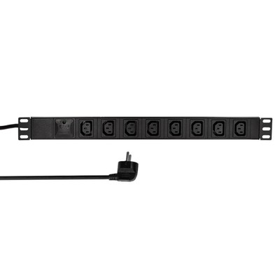 LogiLink PDU8A01 19'' Zoll Steckdosenleiste 8-fach IEC320 C13 Anschlusskabel 2m