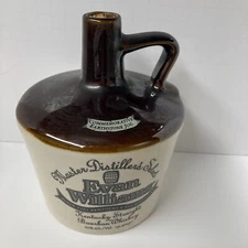 Evan Williams Kentucky Bourbon Whiskey Earthstone Jug Empty 750ML Aged Cracked