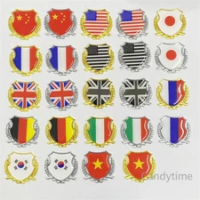 Metal 3D Car Body Rear Trunk Tailgate Badge Emblem Decal Flag Tank Sticker Motor