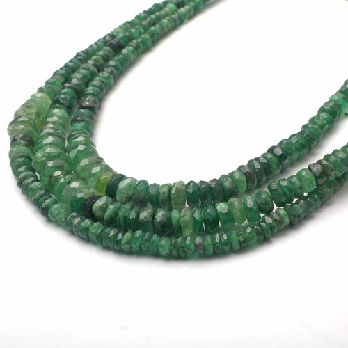 Natural Tsavorite Beads 8 Inch Strand 4-7 MM Beads Faceted Rondelle Shape Beads - Picture 5 of 6