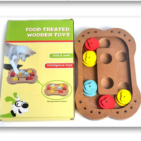 Pet Interactive Seek-A-Treat Shuffle Bone Toy Puzzle, Pet IQ training toy