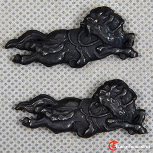 Matte Black Iron Menuki for Japanese Sword Katana Wakizashi Tanto Parts Fittings - Picture 5 of 27