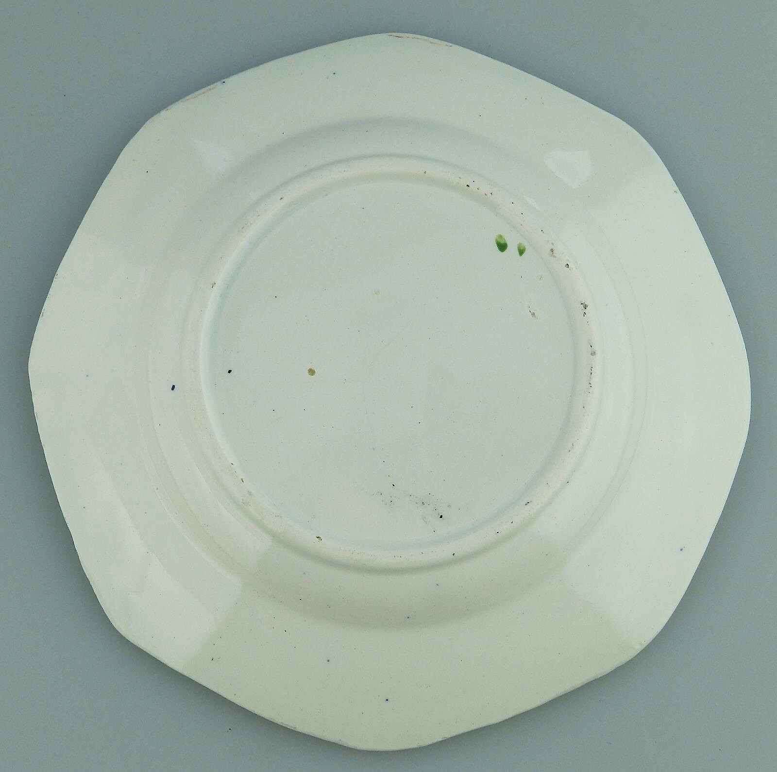 An antique Staffordshire pottery Nursery Plate with daisy & lustre border C.1840