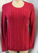 LOFT RED CABLE KNITTING AT FRONT CAREER CASUAL SWEATER SIZE: XS NWT