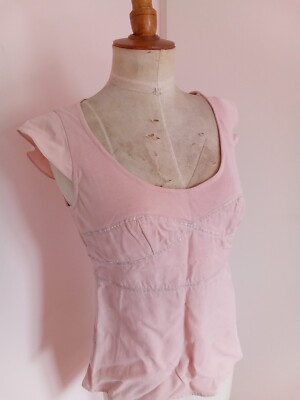 Top chemisier femme Pablo Gérard Darel en 42 rose poudré lin haut