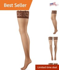 Women's Romantic Thigh High - Lace Top, Stay-Up Silicone - Sheer, Smooth Leg