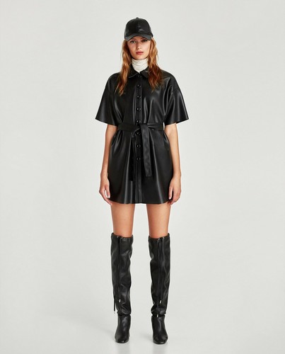 NEW ZARA Leather Over The Knee Boots w/Gathered Detail (Size 35) - Picture 6 of 6