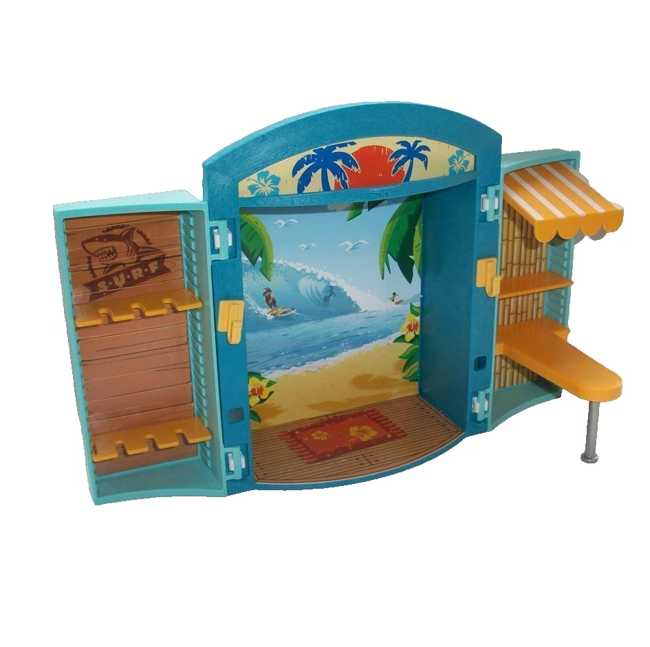 Playmobil Surf Shop in a folding Case Box with table and awning NEW