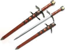 23" Middle Ages Broad Sword Style Dagger & Matching Scabbard