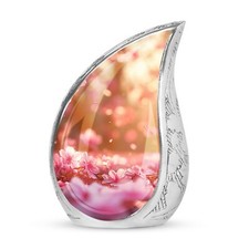 Pink Petals Urns For Human Ashes - Teardrop Urn For Ashes - Small Urns For Ashes