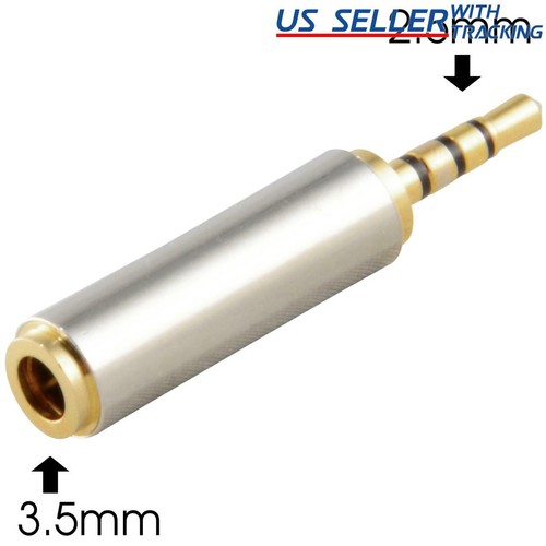 Gold 2.5mm Male to 3.5mm Female Stereo 