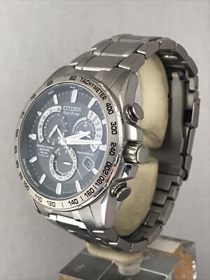 Citizen Men's Eco Drive Chrono A-T Alarm Radio Controlled Titanium