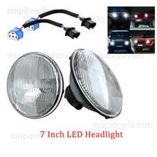 7 Inch Led Glass Headlight Round Original Classic Look Conversion Chrome Pair 7 Inch Led Glass Headlight Round Original Classic Look Conversion Chrome Pair
