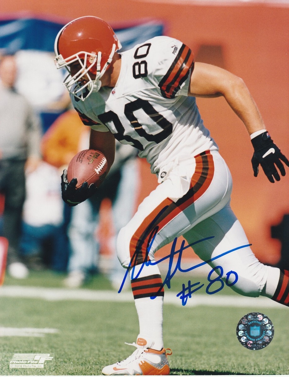 AARON SHEA CLEVELAND BROWNS ACTION SIGNED 8x10