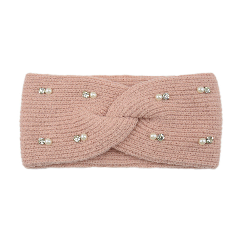 Perla Strass Maglia Fascia Uncinetto a Croce Elastica per Capelli Man